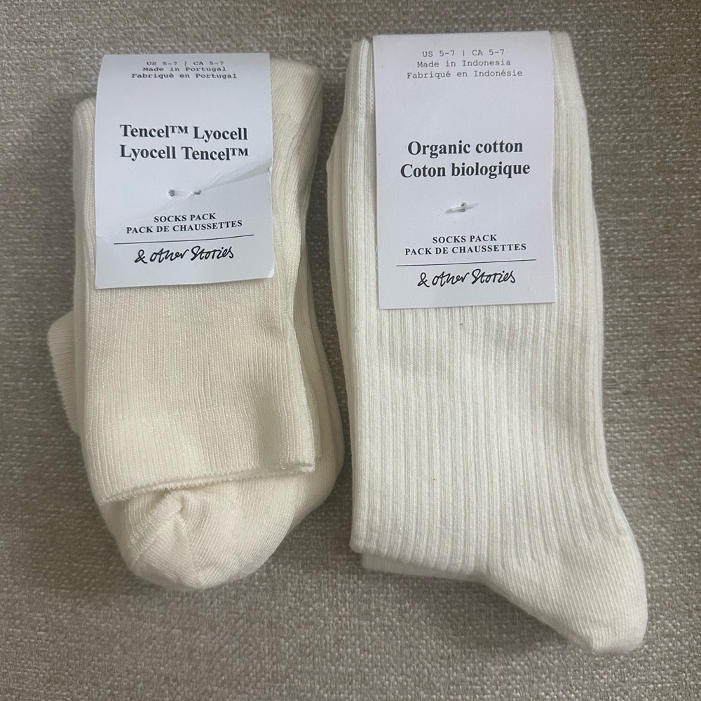 & Other Stories Cream and White Casual Socks